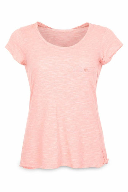 Front view of Mountain Warehouse women’s orange basic t-shirt, size UK 6