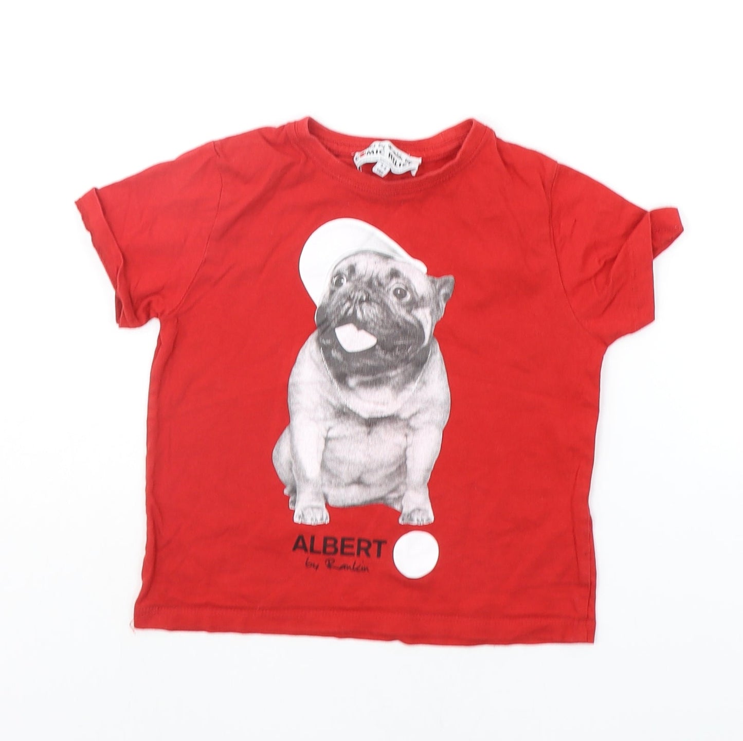 Comic Relief Boys Red   Basic T-Shirt Size 3-4 Years  - pug