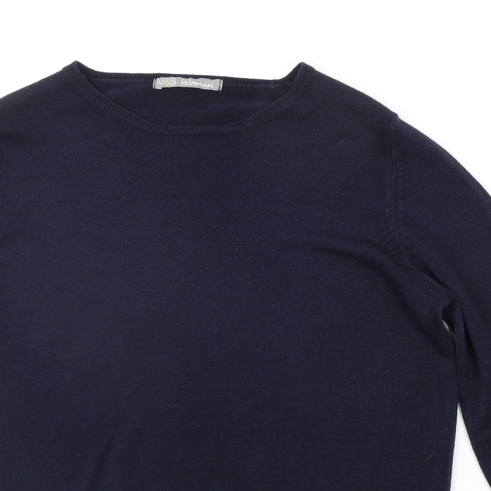 Womens UK Size 12 Marks and Spencer Blue Pullover Jumper