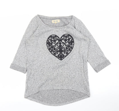 Womens UK Size 6 New Look Grey Basic T-Shirt