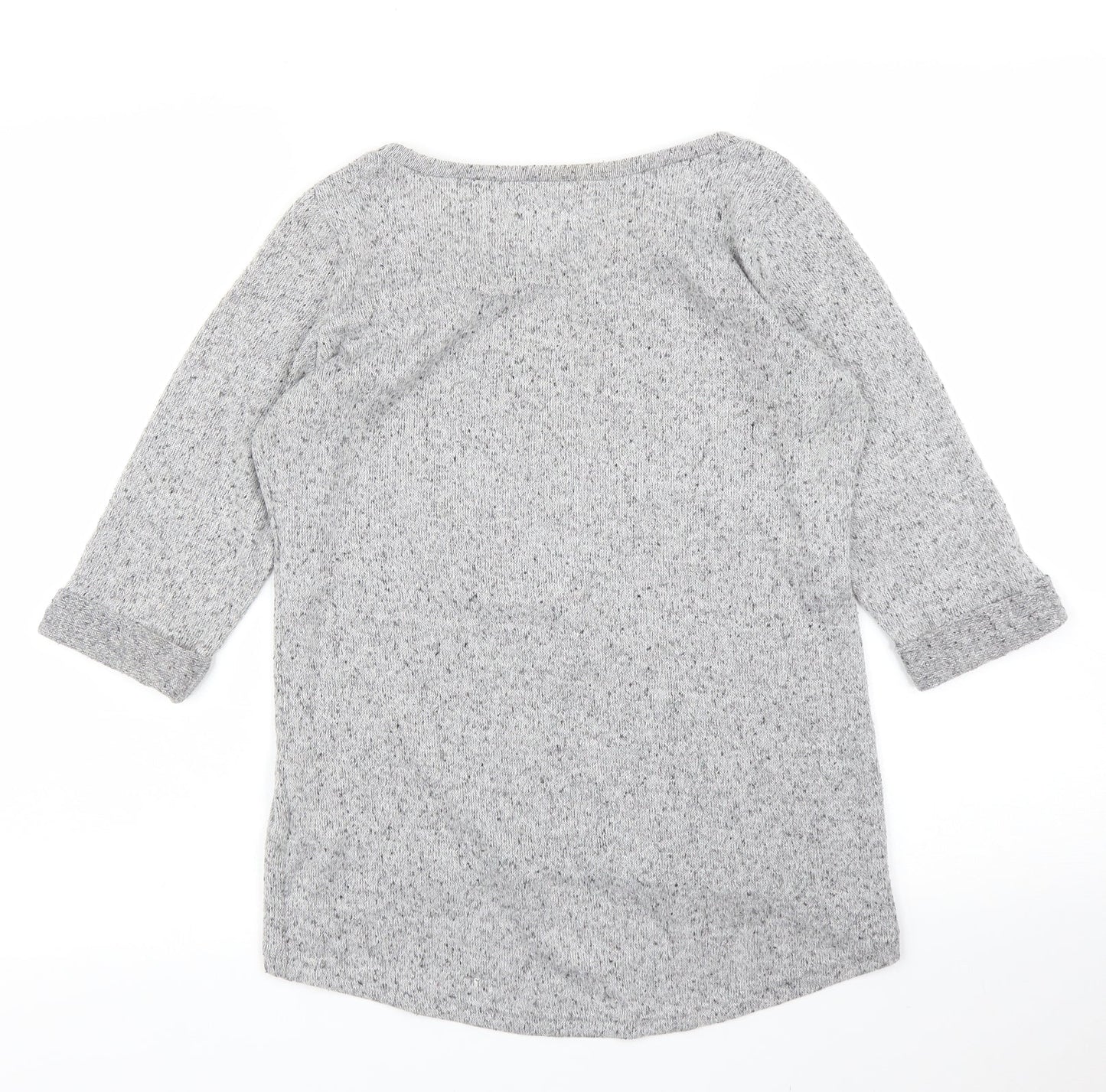 Womens UK Size 6 New Look Grey Basic T-Shirt