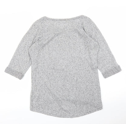 Womens UK Size 6 New Look Grey Basic T-Shirt