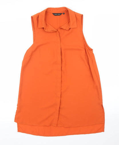 Womens UK Size 8 New Look Orange Basic Blouse