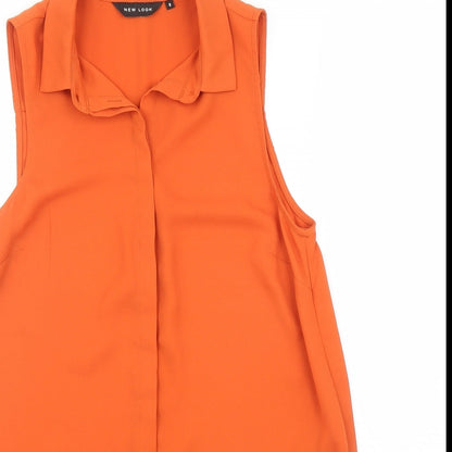 Womens UK Size 8 New Look Orange Basic Blouse