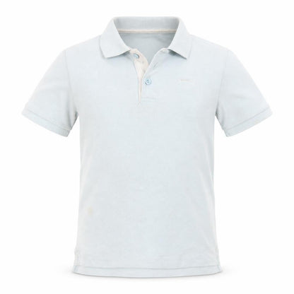 Front view of Slazenger boys’ blue basic polo, size 7, years