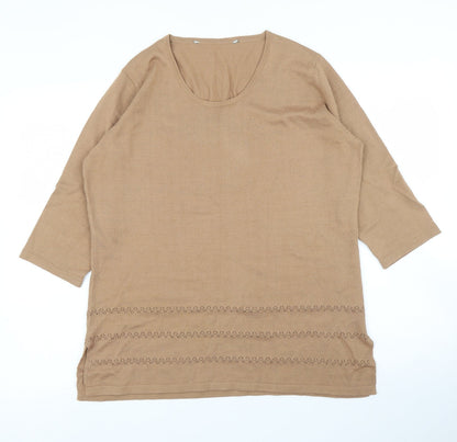 Womens UK Size XL Preworn Brown Pullover Jumper