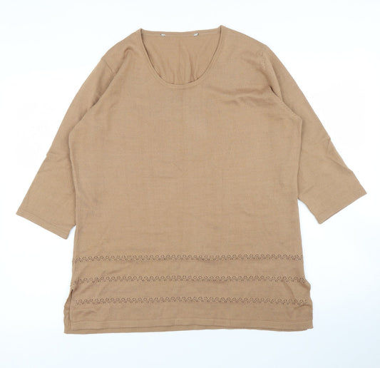 Womens UK Size XL Preworn Brown Pullover Jumper
