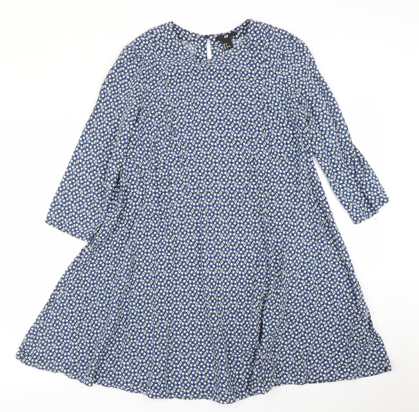 H&M Womens Blue Floral  A-Line  Size 10