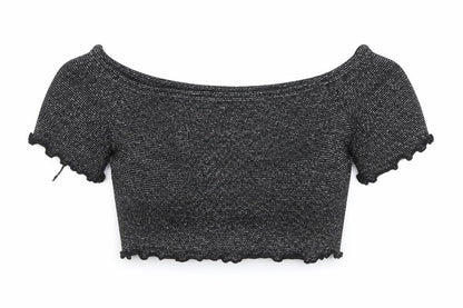 Womens UK Size 12 Cameo Rose Silver Cropped Blouse