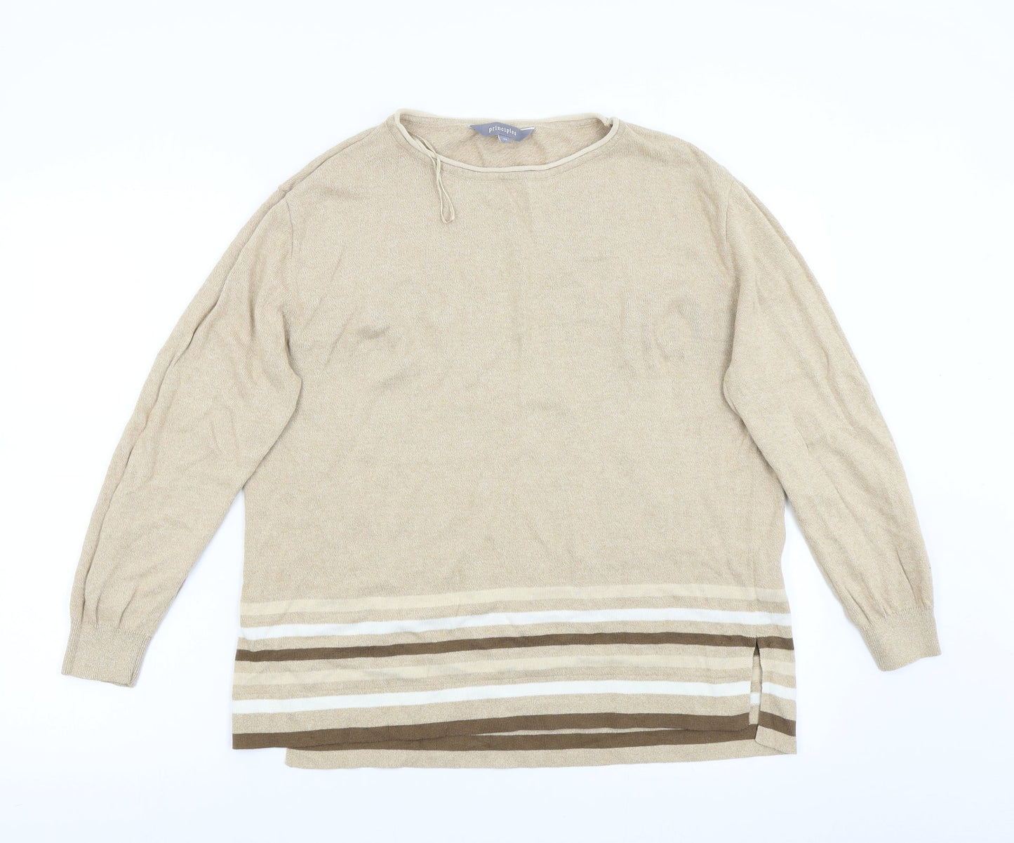 Womens UK Size 14 Principles Beige Pullover Jumper