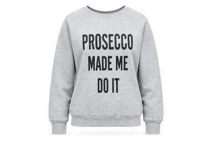 Front view of In the Style women’s grey pullover sweatshirt, size M, - prosecco