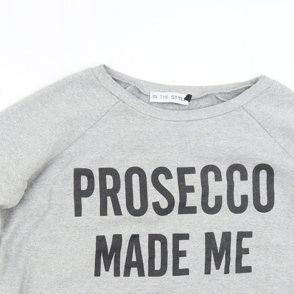 In the Style Womens Grey   Pullover Sweatshirt Size M  - Prosecco