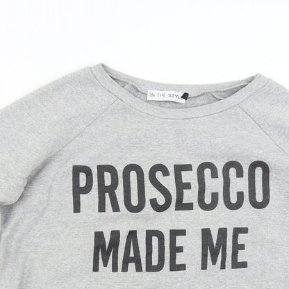 In the Style Womens Grey   Pullover Sweatshirt Size M  - Prosecco