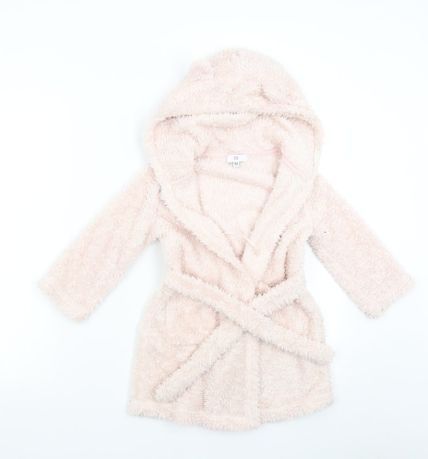 La Redoute Girls Pink Solid Fleece  Gown Size 4 Years