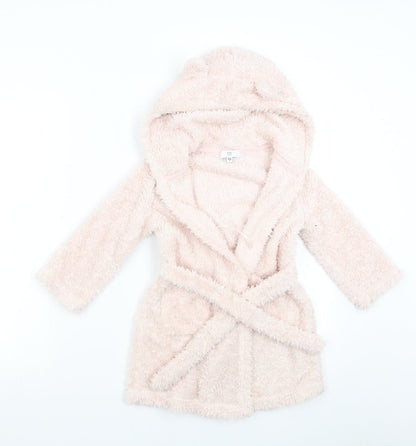 La Redoute Girls Pink Solid Fleece  Gown Size 4 Years