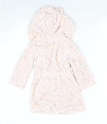 La Redoute Girls Pink Solid Fleece  Gown Size 4 Years