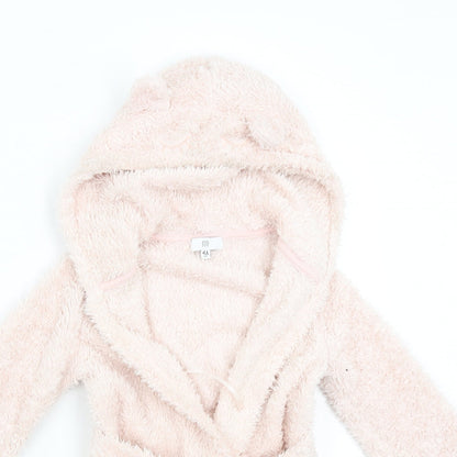 La Redoute Girls Pink Solid Fleece  Gown Size 4 Years