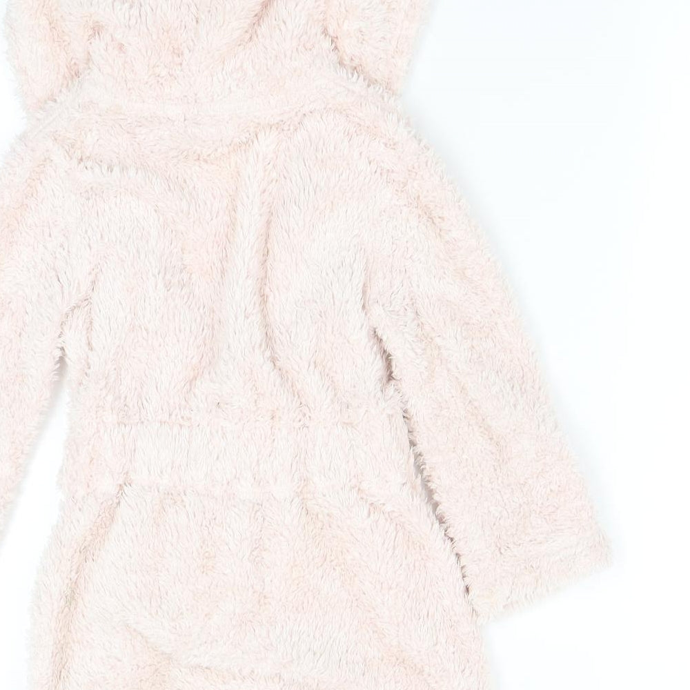 La Redoute Girls Pink Solid Fleece  Gown Size 4 Years