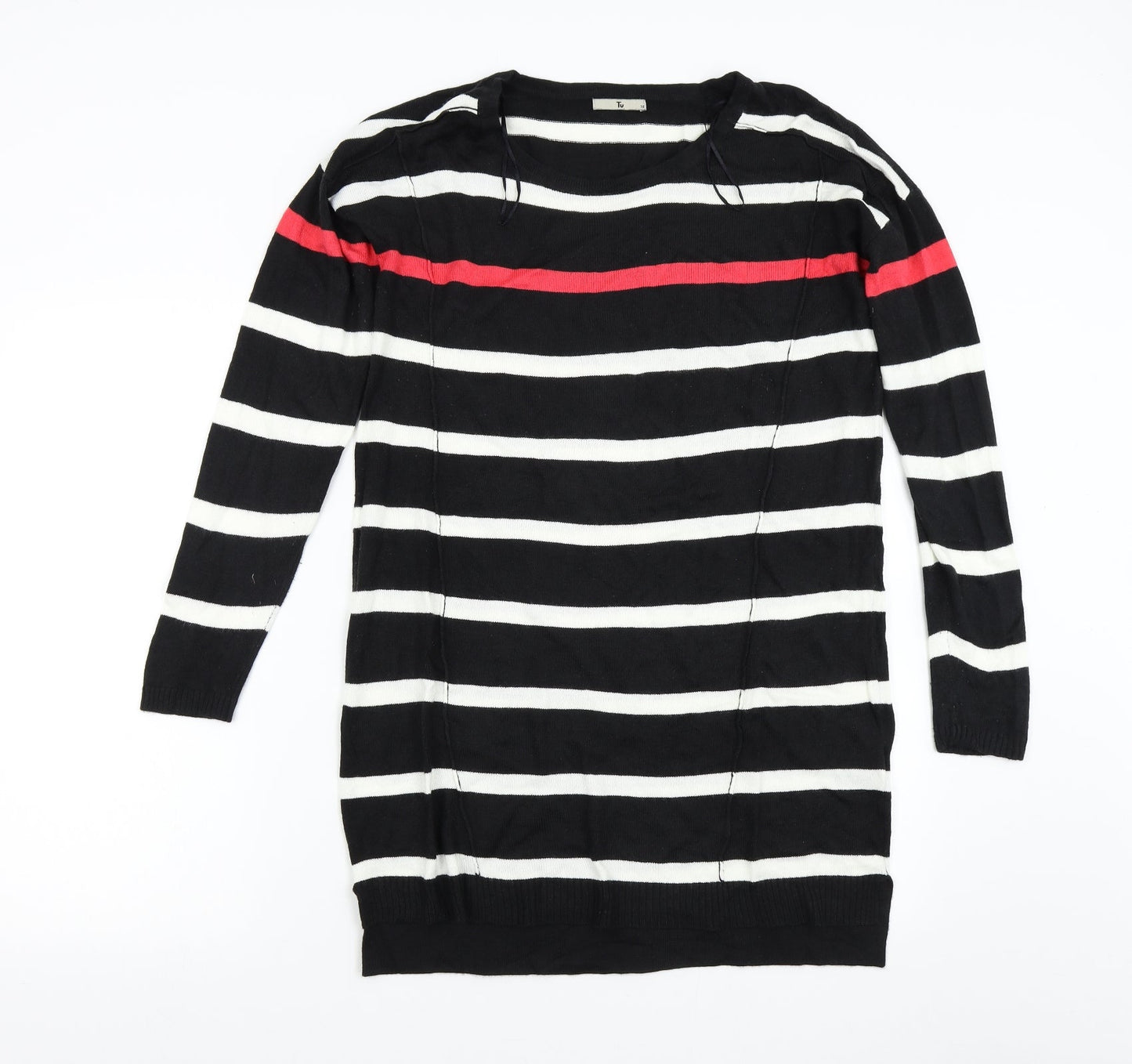 TU Womens Multicoloured Striped Knit Jumper Dress  Size 10