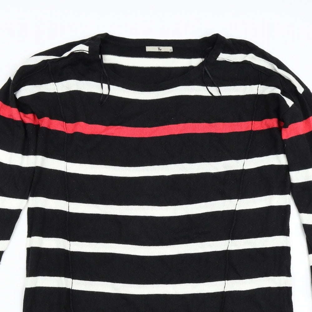 TU Womens Multicoloured Striped Knit Jumper Dress  Size 10