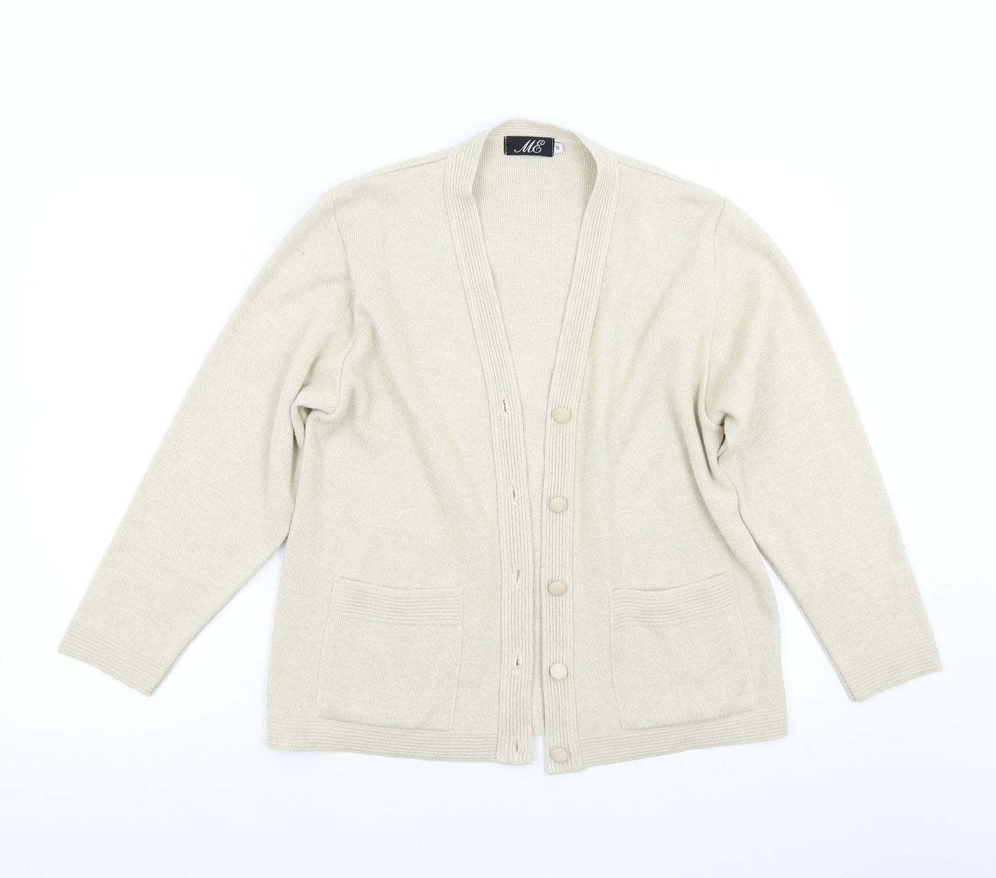 Womens UK Size M ME Beige Cardigan Jumper