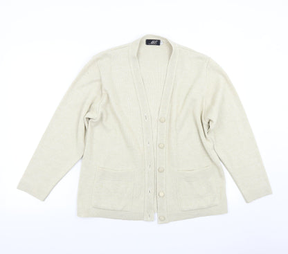 Womens UK Size M ME Beige Cardigan Jumper