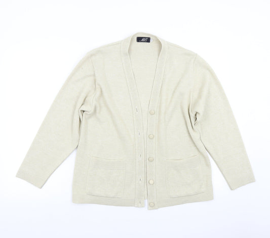 Womens UK Size M ME Beige Cardigan Jumper