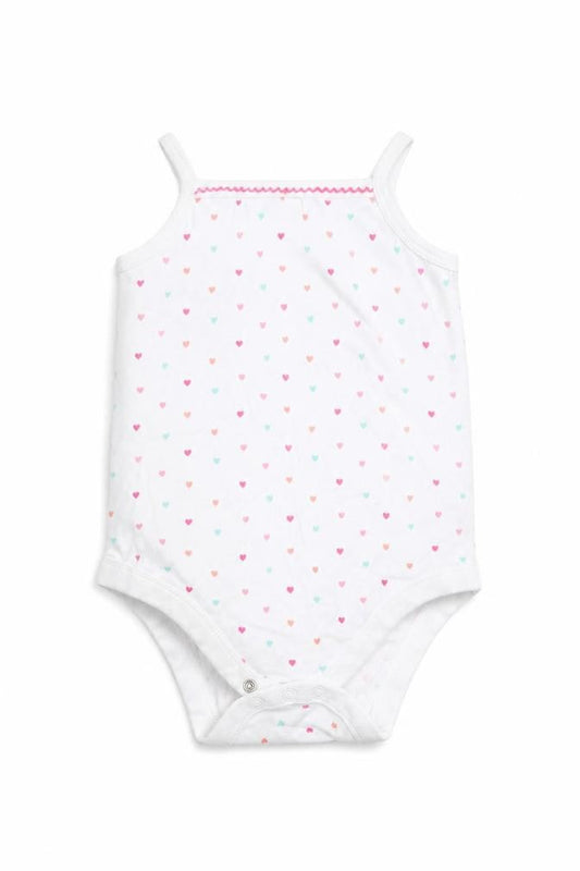 Front view of F&F Baby White Babygrow One-Piece, size 24, Months