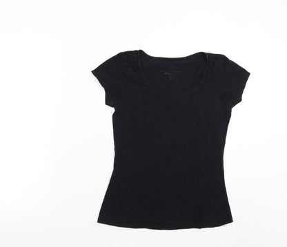 Womens UK Size M Preworn Black Basic T-Shirt