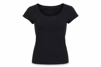 Womens UK Size M Preworn Black Basic T-Shirt