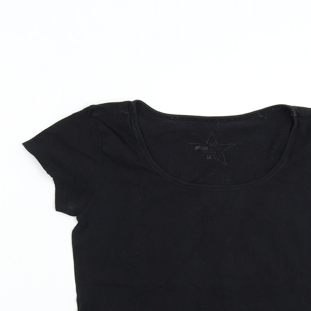 Womens UK Size M Preworn Black Basic T-Shirt
