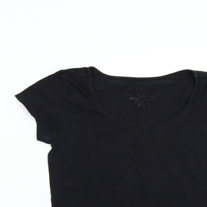 Womens UK Size M Preworn Black Basic T-Shirt