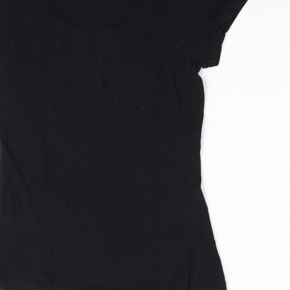 Womens UK Size M Preworn Black Basic T-Shirt