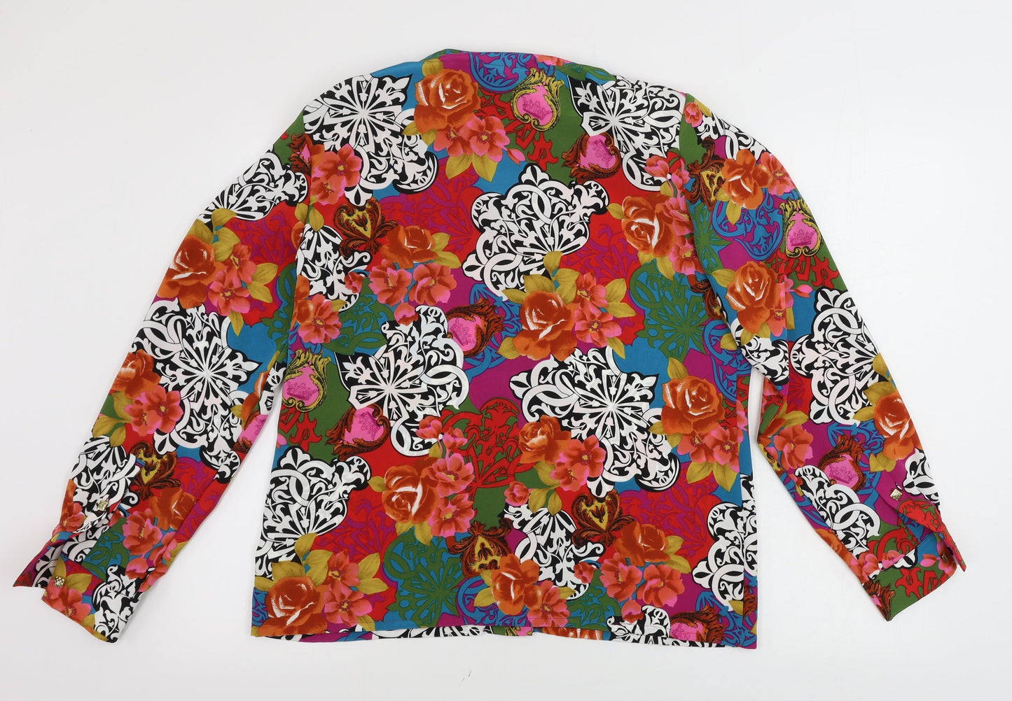 Reldan  Womens Red Floral  Jacket Blazer Size 12