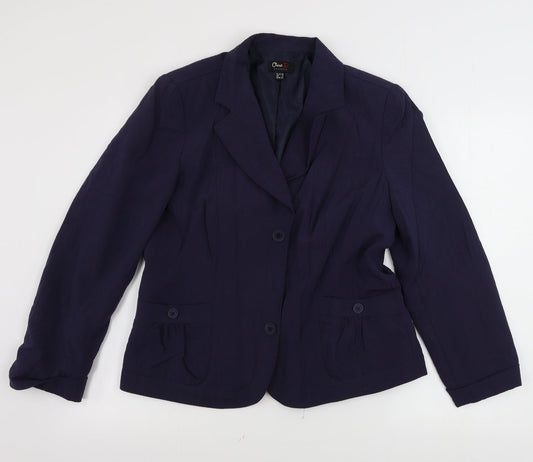 Oscar B  Womens Blue   Jacket Blazer Size 14