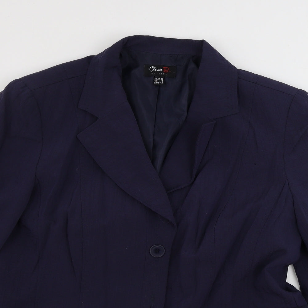Oscar B  Womens Blue   Jacket Blazer Size 14