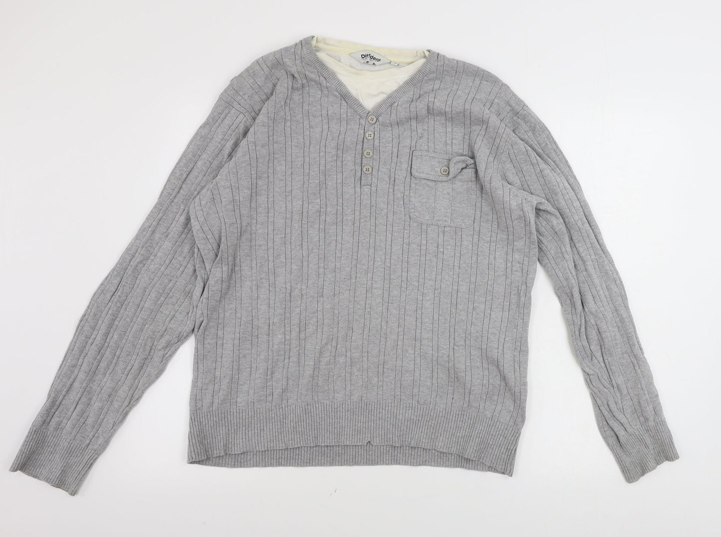 Dissident  Mens Grey   Pullover Jumper Size XL