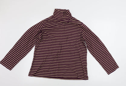 Anista  Womens Purple Striped  Henley Jumper Size 20