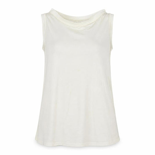 Front view of Essentials look women’s ivory basic tank, size M