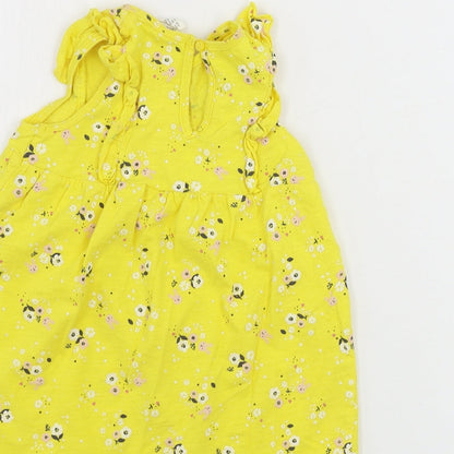 H&M  Girls Yellow Floral  A-Line  Size 12-18 Months
