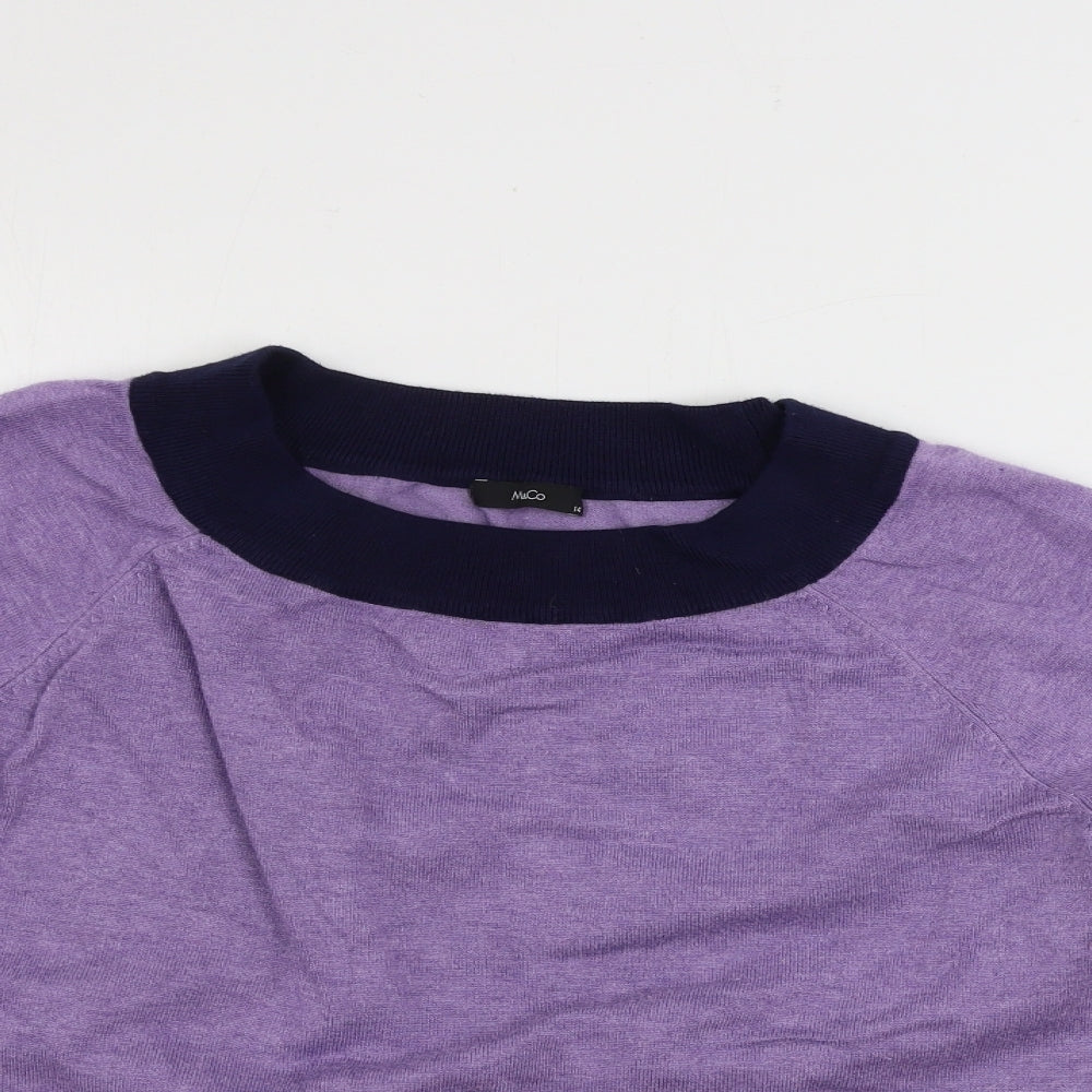 Womens UK Size 14 M&Co Purple Pullover Jumper