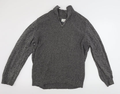 George  Mens Grey   Henley Jumper Size L
