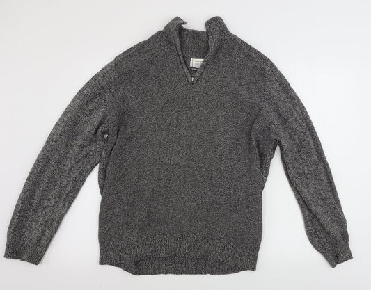 George  Mens Grey   Henley Jumper Size L