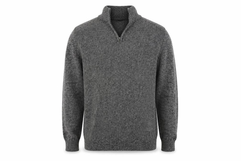 Front view of George men’s grey henley jumper, size L