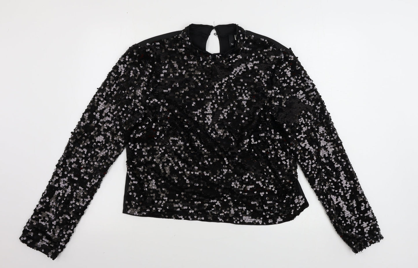Womens UK Size 14 H&M Black Pullover Jumper