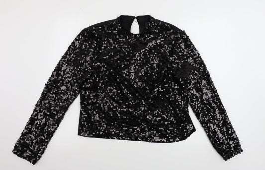Womens UK Size 14 H&M Black Pullover Jumper