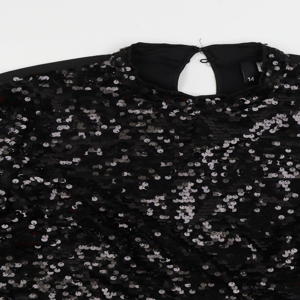Womens UK Size 14 H&M Black Pullover Jumper