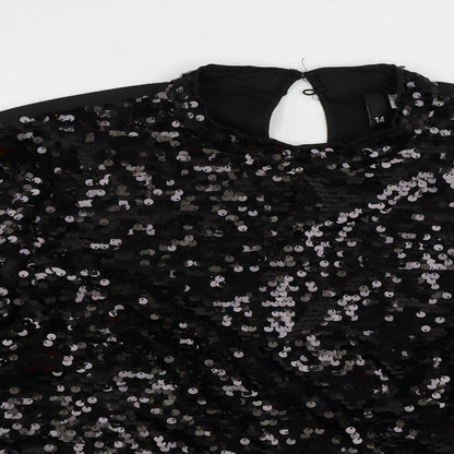 Womens UK Size 14 H&M Black Pullover Jumper