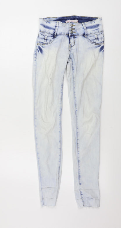 Womens UK Size S Preworn Regular Fit Skinny Blue Jeans