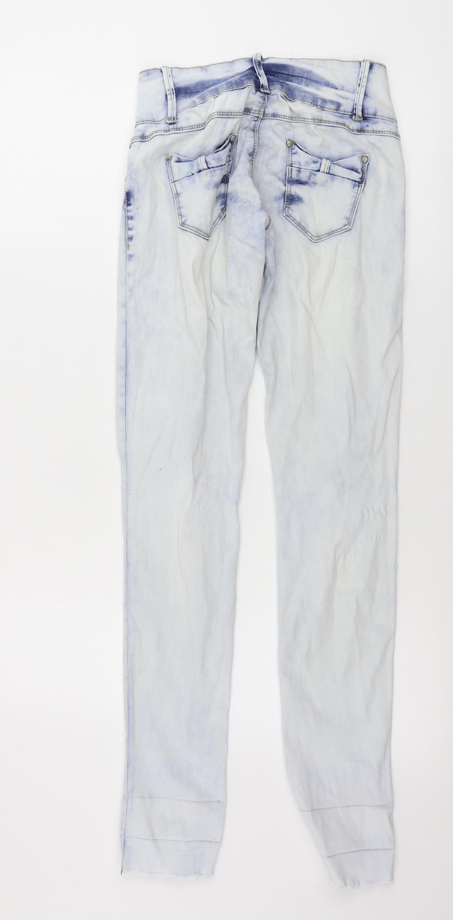 Womens UK Size S Preworn Regular Fit Skinny Blue Jeans